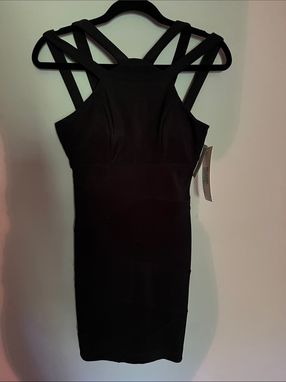 Emerald Sundae Black Strappy Mini Bodycon Dress